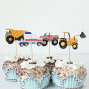 24pcs Assorted Car Cake Topper Kids Birthday Cupcake Cake Picks Decor