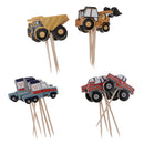 24pcs Assorted Car Cake Topper Kids Birthday Cupcake Cake Picks Decor