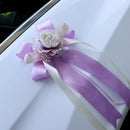 Pack of 12/Set Wedding Car Decorations Kit Set Artificial Silk Flower Ribbon Bows