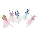 Pack of 5 Ballet Girl Cake Topper Wedding Birthday Cake Party Cupcake Picks
