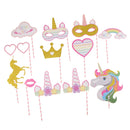 12 Pieces Unicorn Theme Photo Booth Prop Kits Kids Birthday Party Supplier