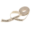 5 Yards Hand Made Letters Printed Cotton Ribbon Gift Present Package DIY Sewing Accessories 15mm