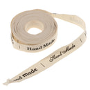 5 Yards Hand Made Letters Printed Cotton Ribbon Gift Present Package DIY Sewing Accessories 15mm