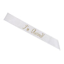 I Am Retired Satin Sash Gold Letters Retirement Celebration Party Fancy Dress up White