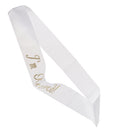 I Am Retired Satin Sash Gold Letters Retirement Celebration Party Fancy Dress up White