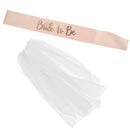 Pack of 2 Bride to be Diamond Satin Sash and Veil Set Bridal Shower Fancy Dress