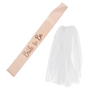 Pack of 2 Bride to be Diamond Satin Sash and Veil Set Bridal Shower Fancy Dress