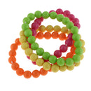 Novelty 4 Strands 1980s Party Plastic Neon Beads Bracelet 4 In 1 Fancy Dress