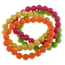 Novelty 4 Strands 1980s Party Plastic Neon Beads Bracelet 4 In 1 Fancy Dress