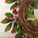 Artificial Pine Cone Leaf Berry Wreath for Home Window Door Wall Ornament Christmas Decoration