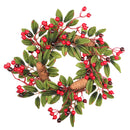 Artificial Pine Cone Leaf Berry Wreath for Home Window Door Wall Ornament Christmas Decoration