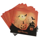 20pcs Happy Halloween Pumpkin Bat Paper Napkin Disposable Napkin Tableware