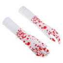 Halloween Nurse Bloody Long Gloves Hand Costume Fancy Dress Cosplay Prop Decor