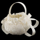 Luxury Bow Embroidered Flower Flower Girls Basket Wedding Ceremony Party Decor