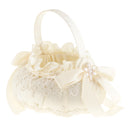 Luxury Bow Embroidered Flower Flower Girls Basket Wedding Ceremony Party Decor