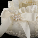 Luxury Bow Embroidered Flower Flower Girls Basket Wedding Ceremony Party Decor