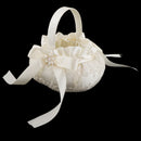 Luxury Bow Embroidered Flower Flower Girls Basket Wedding Ceremony Party Decor