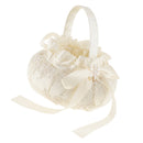 Luxury Bow Embroidered Flower Flower Girls Basket Wedding Ceremony Party Decor