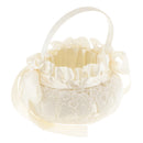 Luxury Bow Embroidered Flower Flower Girls Basket Wedding Ceremony Party Decor