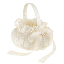 Luxury Bow Embroidered Flower Flower Girls Basket Wedding Ceremony Party Decor