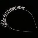 Happy Birthday Tiara Crystal Rhinestone Crown Headwear Hair Jewelry Gift
