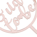 Bride to Be Heart Cake Topper Mirror Silver 15 x 10 cm