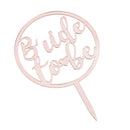 Bride to Be Heart Cake Topper Mirror Silver 15 x 10 cm