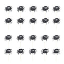 20 Pieces Glitter Paper Spider Cake Cupcake Topper Halloween Party Supplier