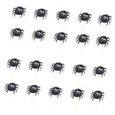 20 Pieces Glitter Paper Spider Cake Cupcake Topper Halloween Party Supplier