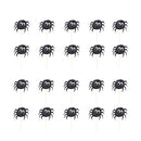 20 Pieces Glitter Paper Spider Cake Cupcake Topper Halloween Party Supplier