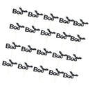 20 Pieces Glitter Paper Boo Cake Topper Halloween Party Supplier Black