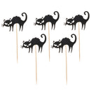 5pcs Halloween Black Cat Cake Toppers Muffin Cupcake Picks for Halloween