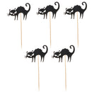 5pcs Halloween Black Cat Cake Toppers Muffin Cupcake Picks for Halloween