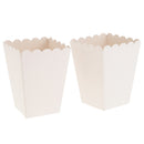 Pack of 12 Pure White Birthday Baby Shower Summer Party Popcorn Treat Boxes