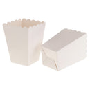 Pack of 12 Pure White Birthday Baby Shower Summer Party Popcorn Treat Boxes