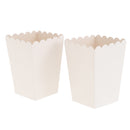 Pack of 12 Pure White Birthday Baby Shower Summer Party Popcorn Treat Boxes