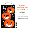 Halloween Pumpkin Hanging Toss Game Bean Bags Adults Kids Party Decor Props