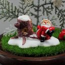 Glass Cover Led Micro Landscape Night Light, USB Operated Christmas Table Decoration
