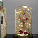 Glass Cover Led Micro Landscape Night Light, USB Operated Christmas Table Decoration