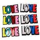 6pcs Colorful LOVE Sequins Embroidery Patch Clothes Applique Sticker DIY