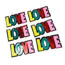 6pcs Colorful LOVE Sequins Embroidery Patch Clothes Applique Sticker DIY