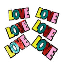 6pcs Colorful LOVE Sequins Embroidery Patch Clothes Applique Sticker DIY