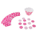 Pack of 24 Fashion Rose Red Vine Cupcake Decor Set Cake Topper Wrapper Wedding Birthday Party Decoration