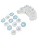 Pack of 24 Cute Baby Carriage Pacifier Design Paper Cupcake Topper & Cake Wrapper Decor Set