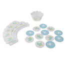 Pack of 24 Cute Baby Carriage Pacifier Design Paper Cupcake Topper & Cake Wrapper Decor Set