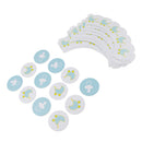 Pack of 24 Cute Baby Carriage Pacifier Design Paper Cupcake Topper & Cake Wrapper Decor Set
