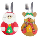 4Pcs Cute Christmas Knife Fork Bags Cartoon Tableware Cutlery Silverware Holder