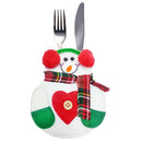 4Pcs Cute Christmas Knife Fork Bags Cartoon Tableware Cutlery Silverware Holder