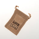 Pack of 12 Drawstring Burlap Bags Love is Sweet Printed Snacks Jewelry Jute Pouches Wedding Favours