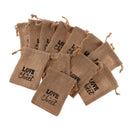 Pack of 12 Drawstring Burlap Bags Love is Sweet Printed Snacks Jewelry Jute Pouches Wedding Favours